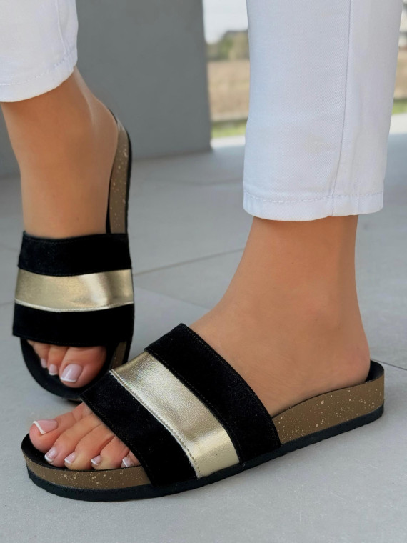 Klapki damskie OLEKSY ze skóry naturalnej Polskiej produkcji