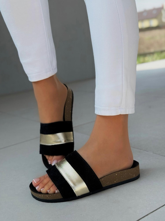 Klapki damskie OLEKSY ze skóry naturalnej Polskiej produkcji