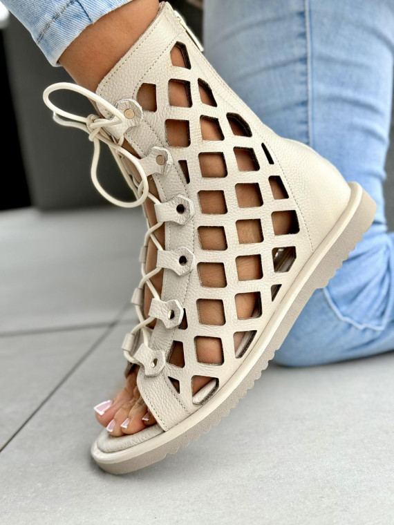 Sandałki damskie OLEKSY ze skóry naturalnej Polskiej produkcji