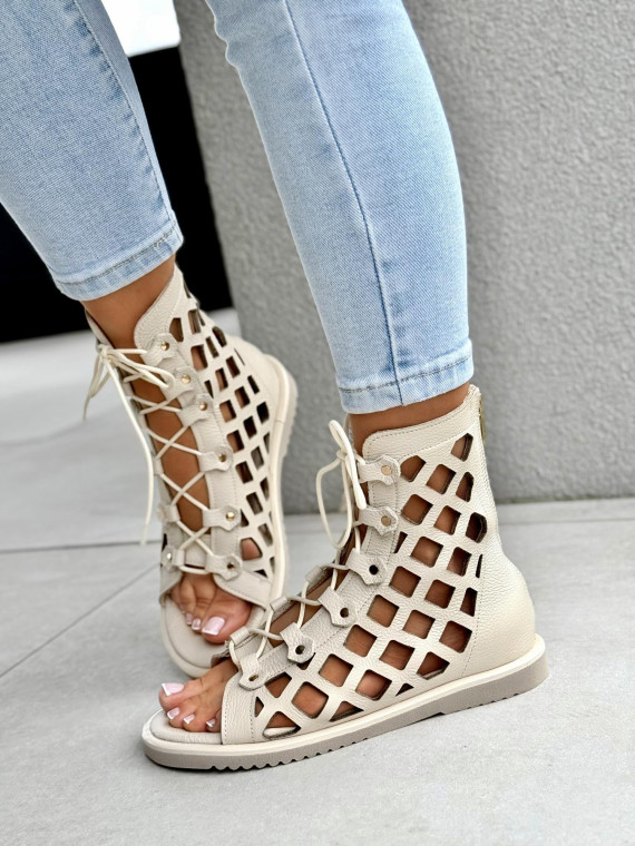 Sandałki damskie OLEKSY ze skóry naturalnej Polskiej produkcji