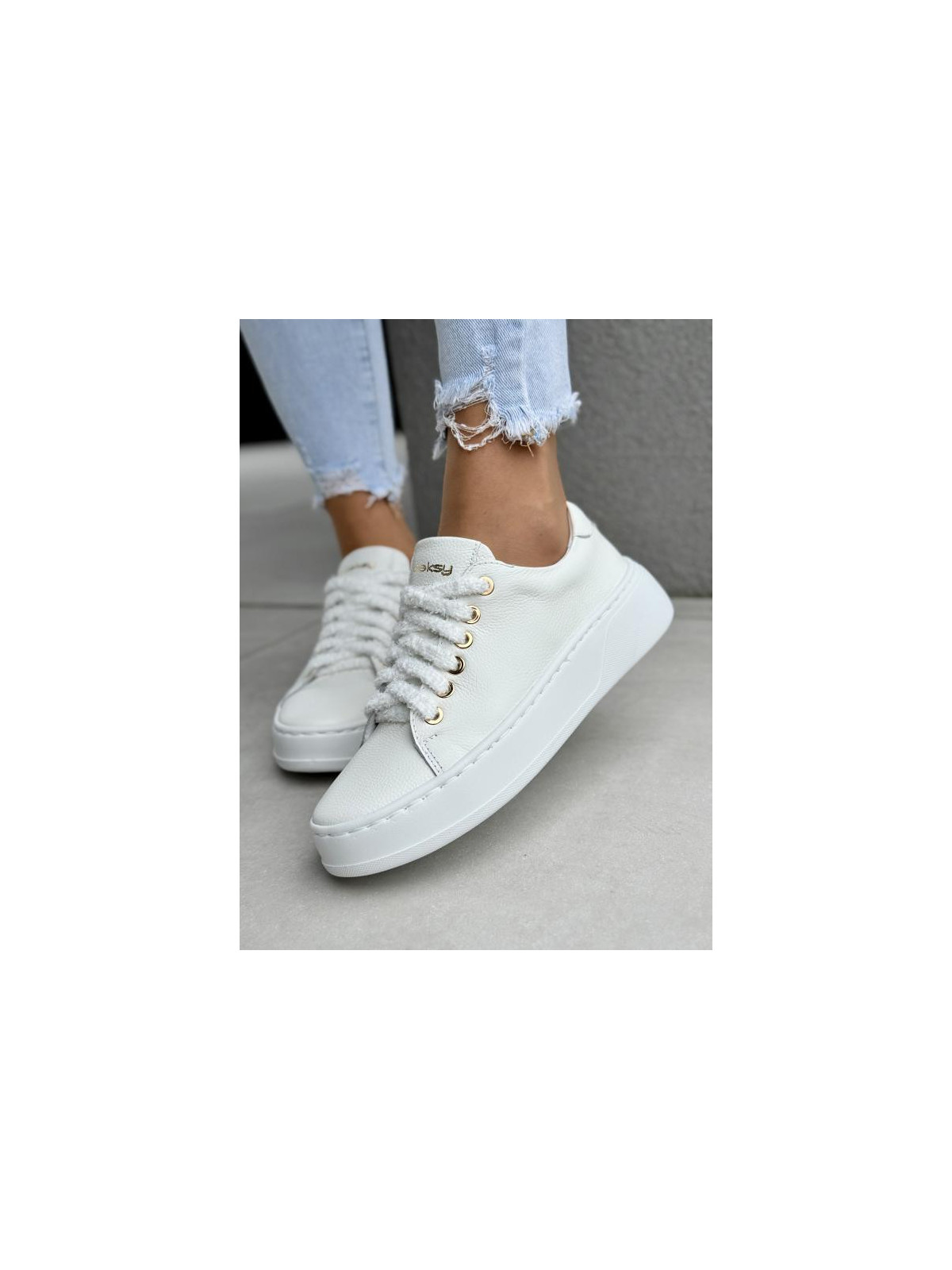 Sneakersy damskie OLEKSY ze skóry naturalnej Polskiej produkcji