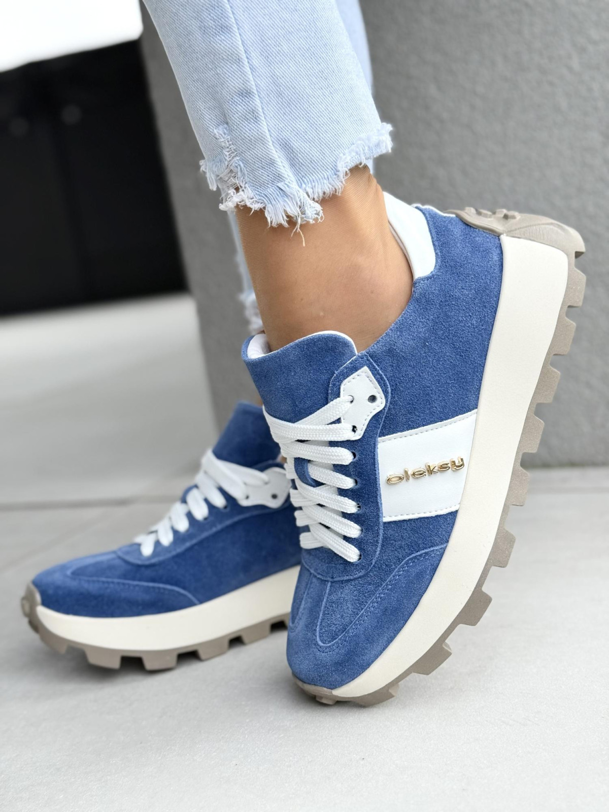 Sneakersy damskie OLEKSY ze skóry naturalnej Polskiej produkcji