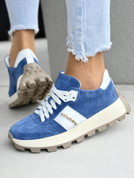 Sneakersy damskie OLEKSY ze skóry naturalnej Polskiej produkcji