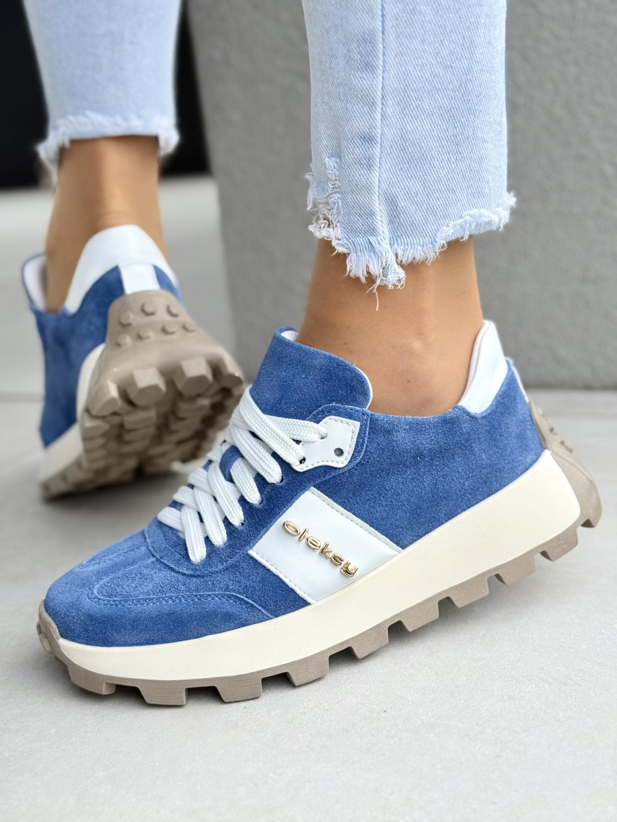 Sneakersy damskie OLEKSY ze skóry naturalnej Polskiej produkcji