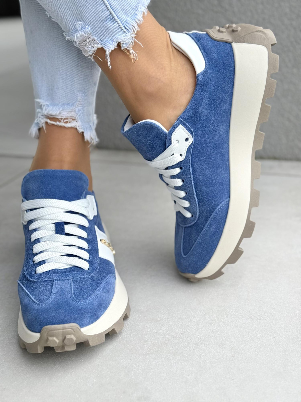 Sneakersy damskie OLEKSY ze skóry naturalnej Polskiej produkcji