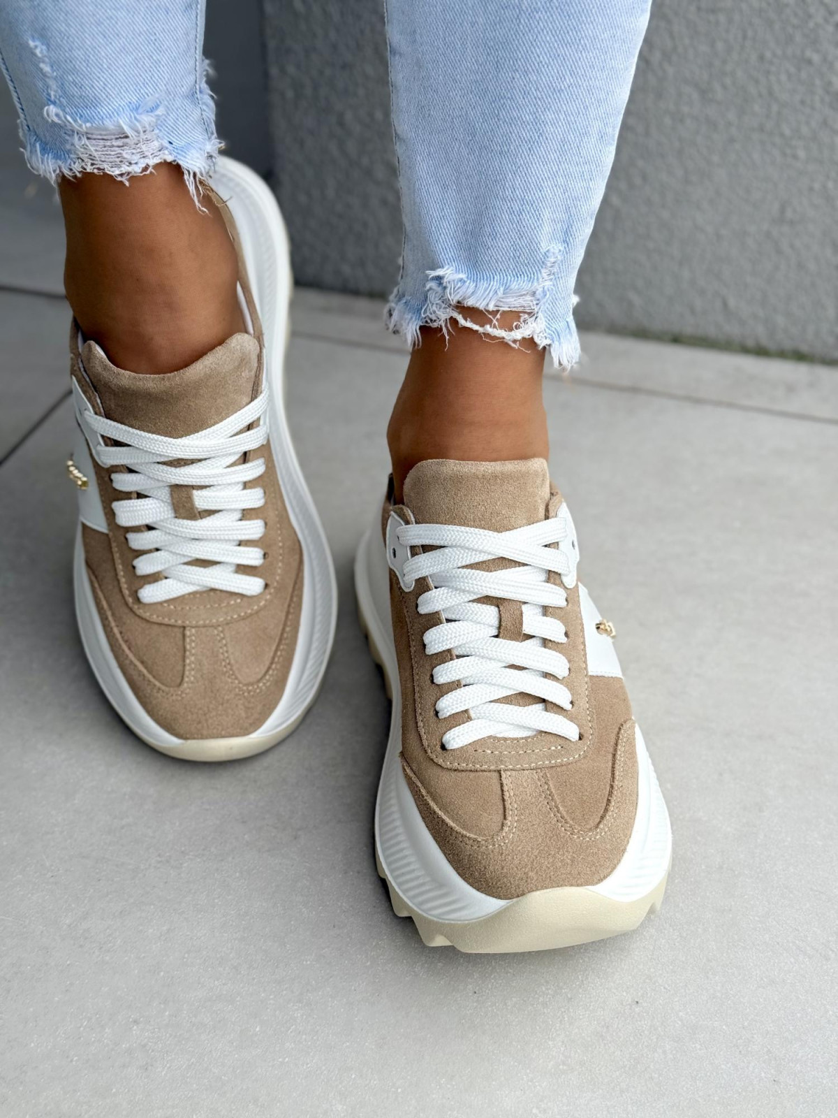 Sneakersy damskie OLEKSY ze skóry naturalnej Polskiej produkcji