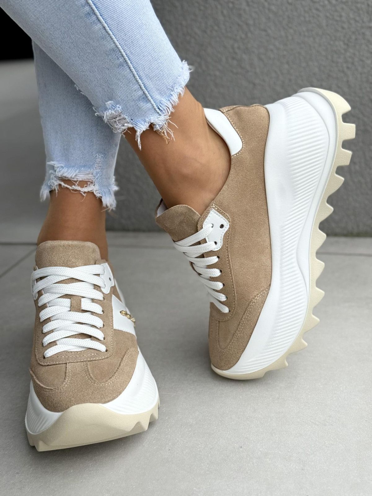 Sneakersy damskie OLEKSY ze skóry naturalnej Polskiej produkcji