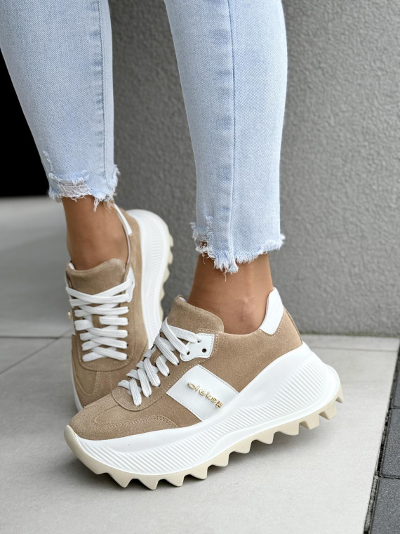 Sneakersy damskie OLEKSY ze skóry naturalnej Polskiej produkcji