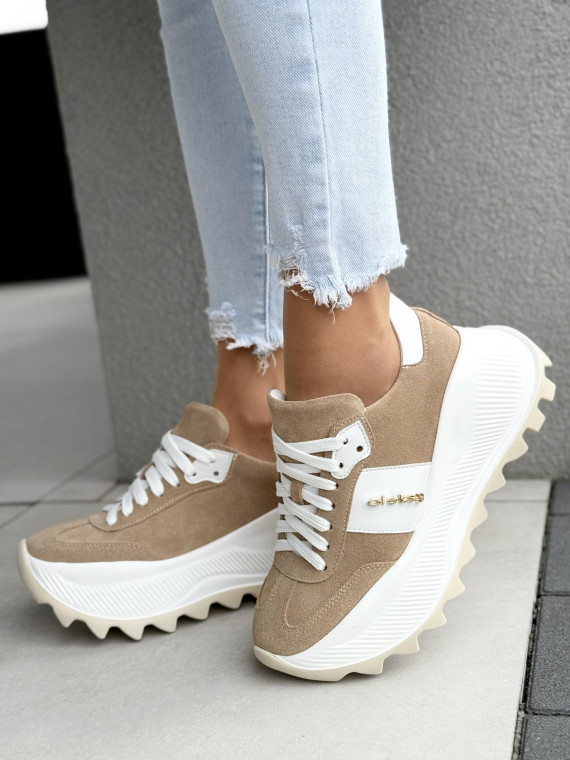 Sneakersy damskie OLEKSY ze skóry naturalnej Polskiej produkcji