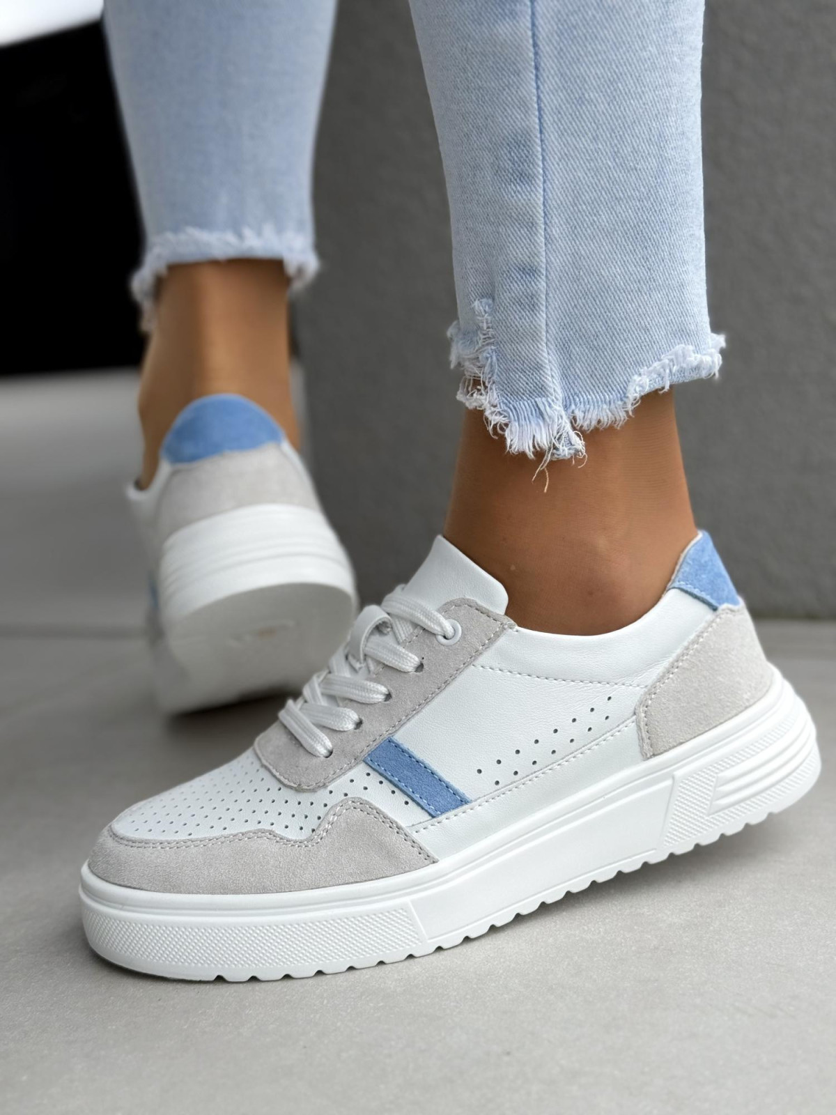 Sneakersy damskie ze skóry naturalnej