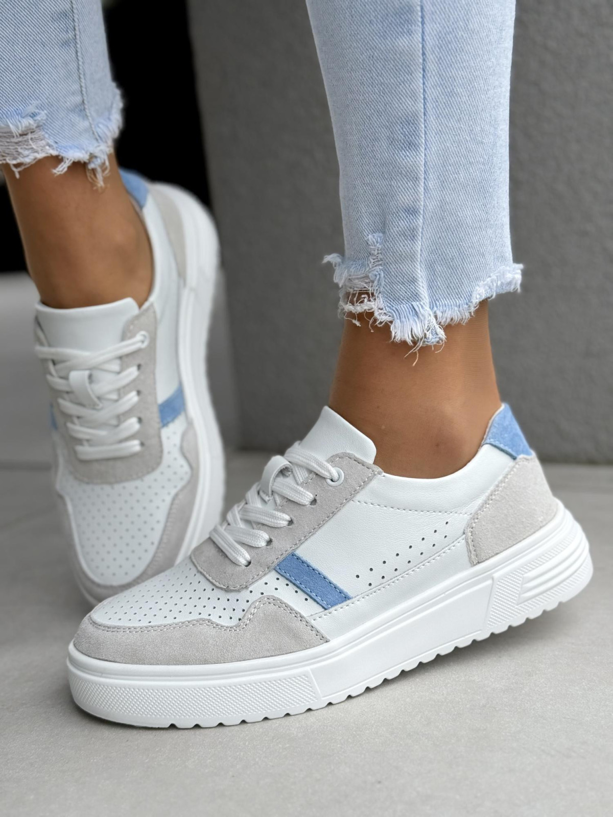 Sneakersy damskie ze skóry naturalnej