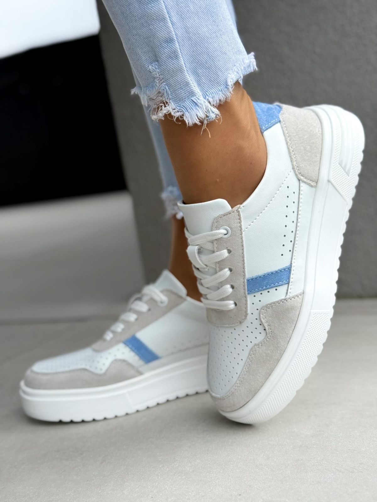 Sneakersy damskie ze skóry naturalnej