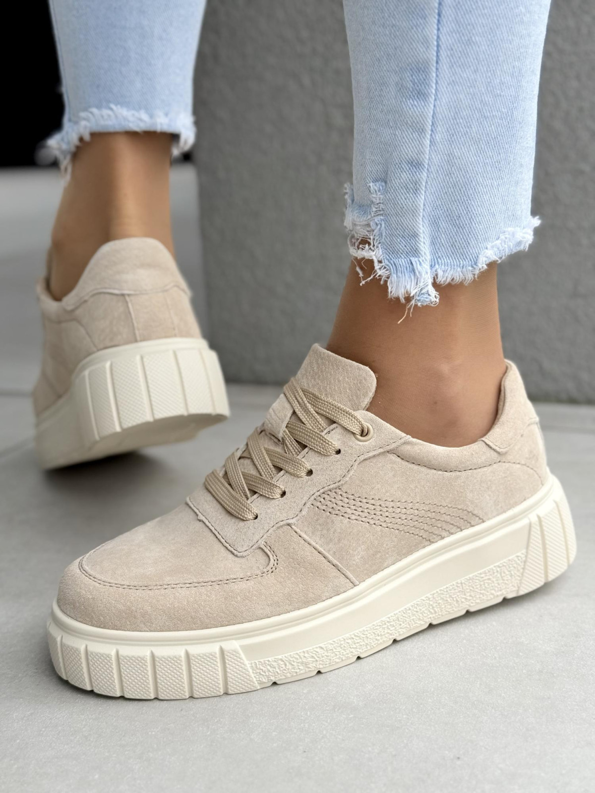 Sneakersy damskie ze skóry naturalnej