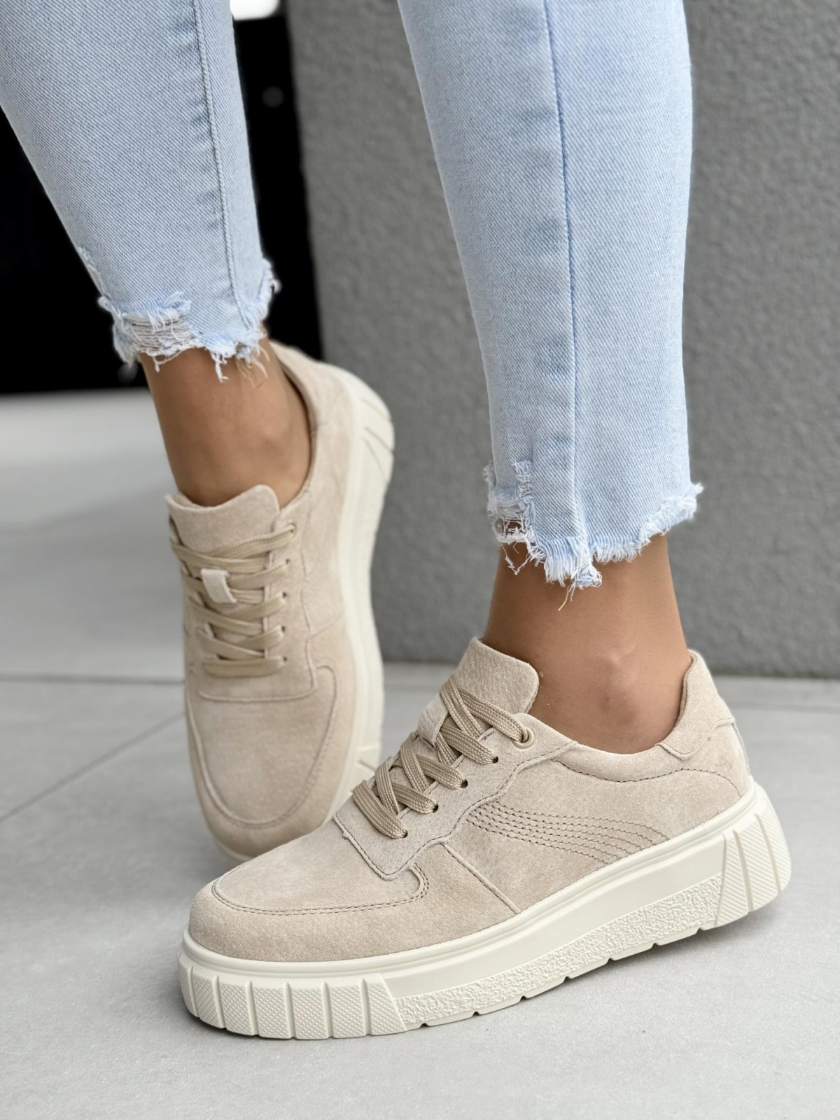 Sneakersy damskie ze skóry naturalnej