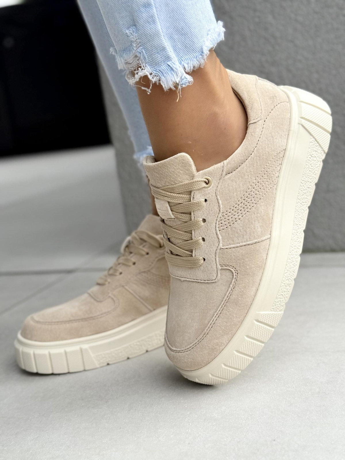 Sneakersy damskie ze skóry naturalnej