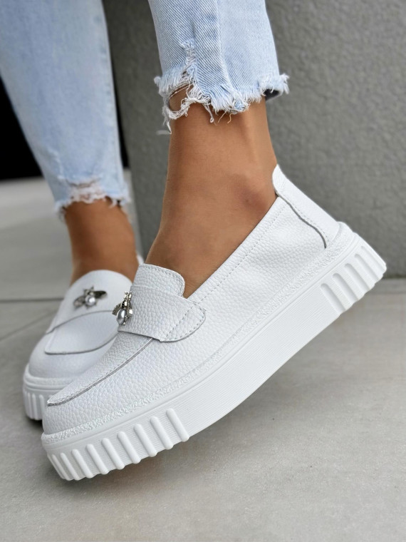 Mokasyny damskie ze skóry naturalnej