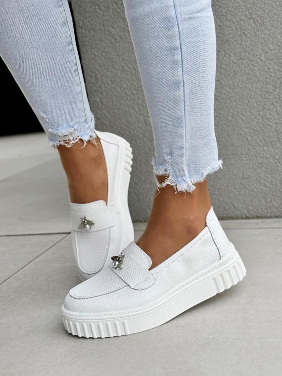 Mokasyny damskie ze skóry naturalnej