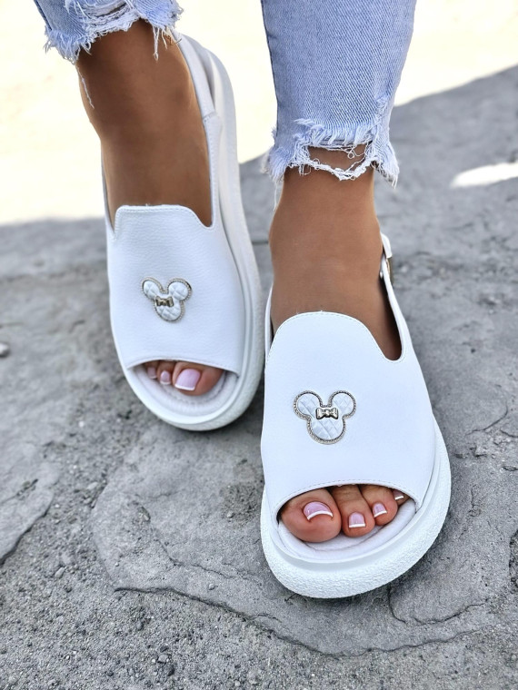 Sandałki damskie ze skóry naturalnej