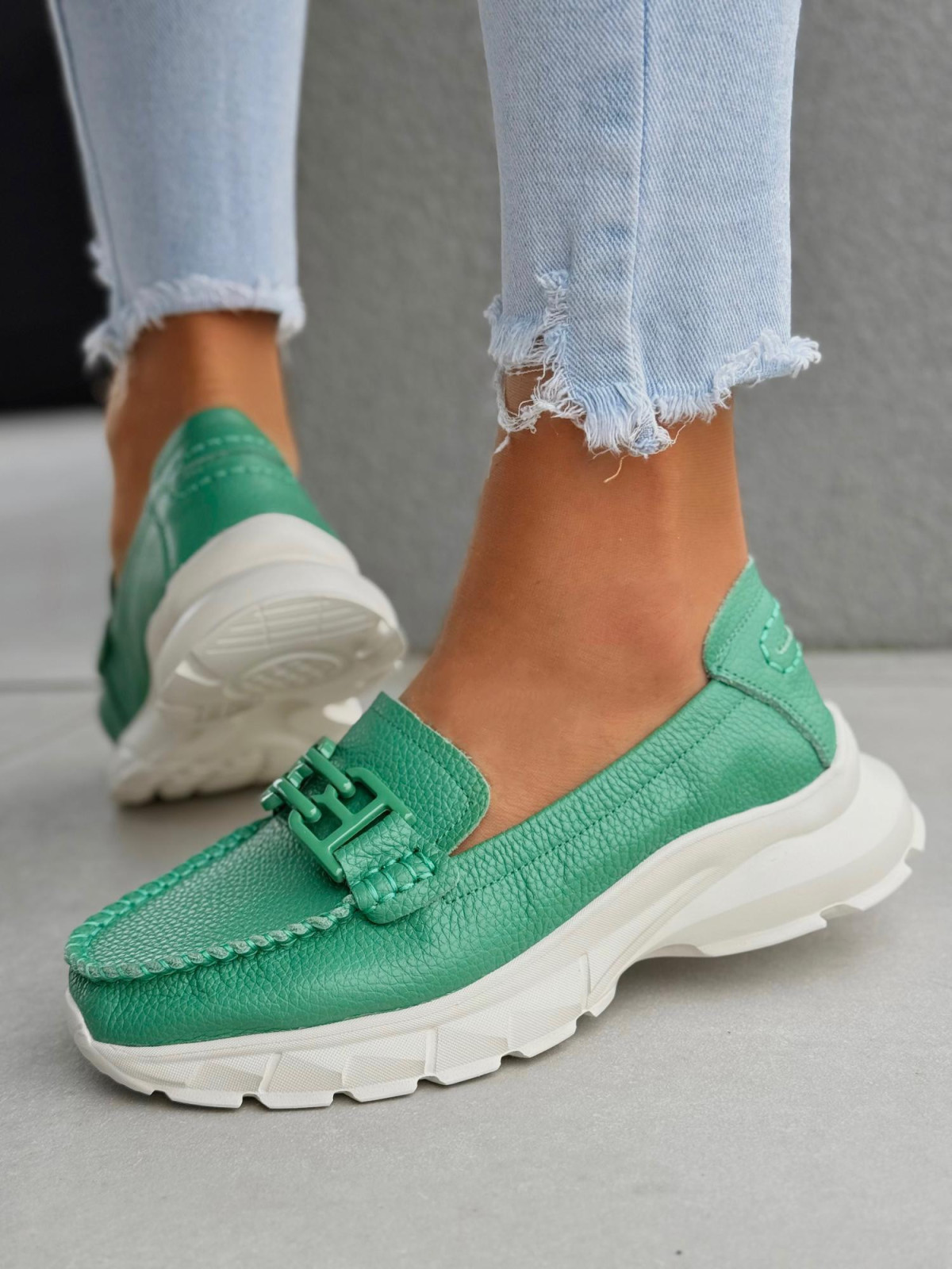 Mokasyny damskie ze skóry naturalnej