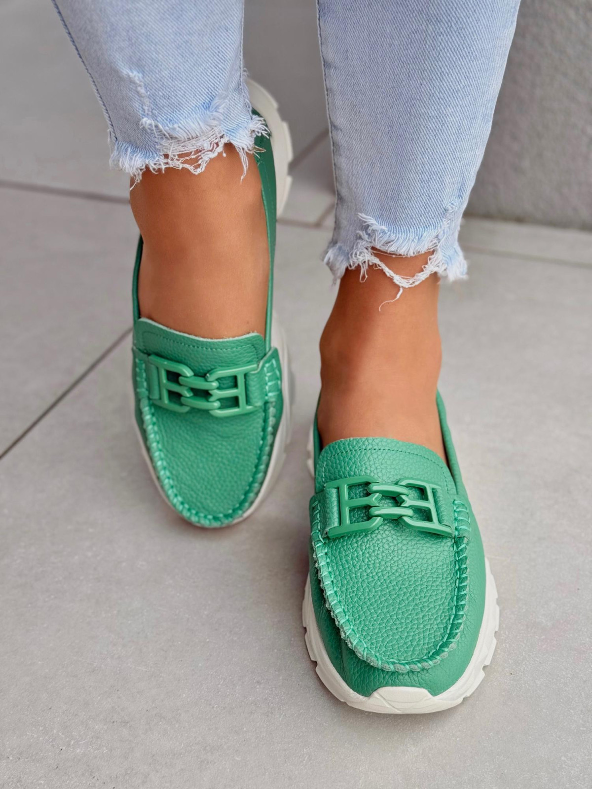 Mokasyny damskie ze skóry naturalnej