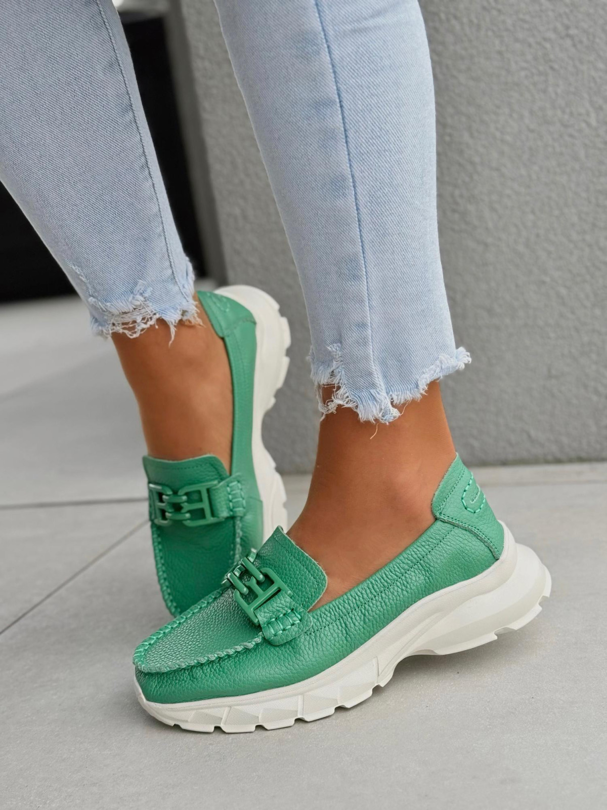 Mokasyny damskie ze skóry naturalnej