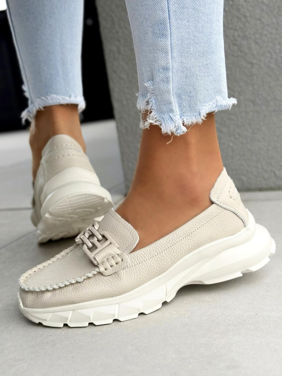 Mokasyny damskie ze skóry naturalnej