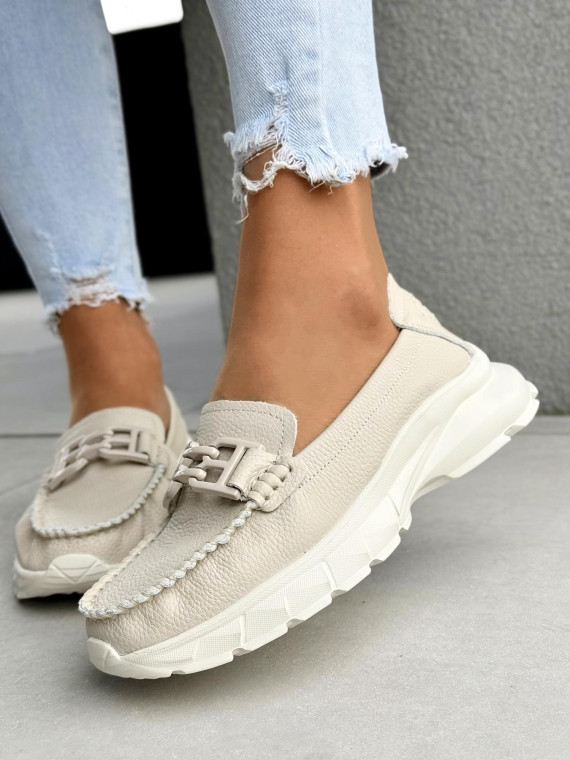 Mokasyny damskie ze skóry naturalnej