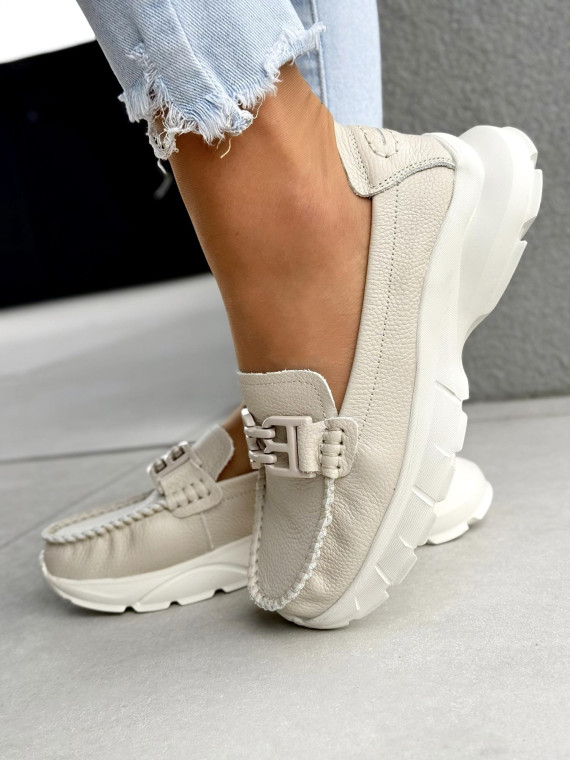 Mokasyny damskie ze skóry naturalnej