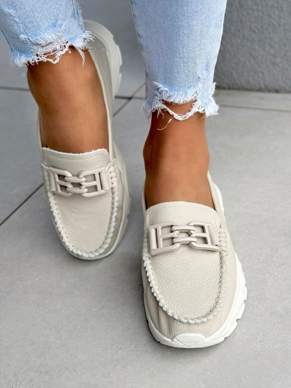 Mokasyny damskie ze skóry naturalnej