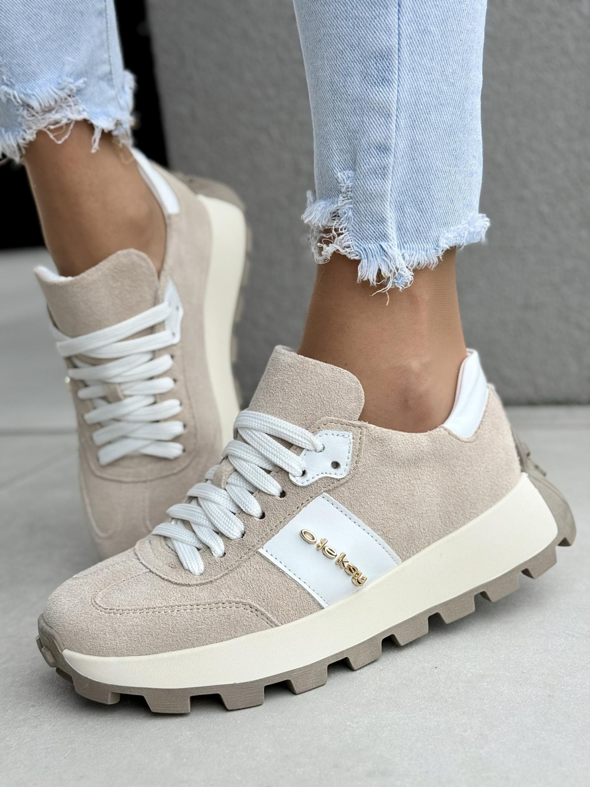 Sneakersy ze skóry naturalnej OLEKSY Polskiej produkcji