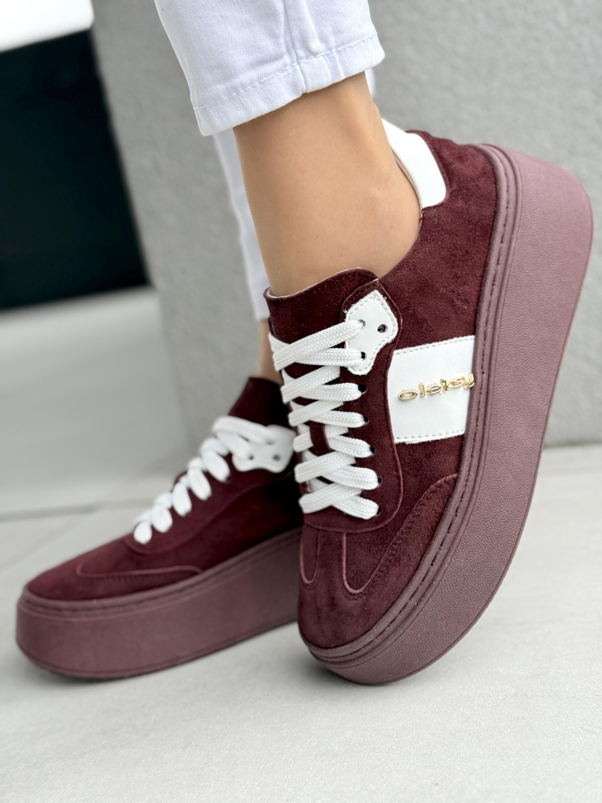 Sneakersy damskie OLEKSY ze skóry naturalnej Polskiej produkcji