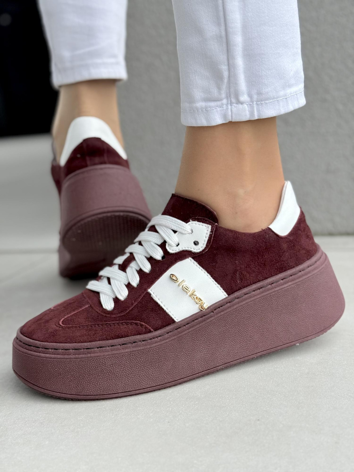 Sneakersy damskie OLEKSY ze skóry naturalnej Polskiej produkcji