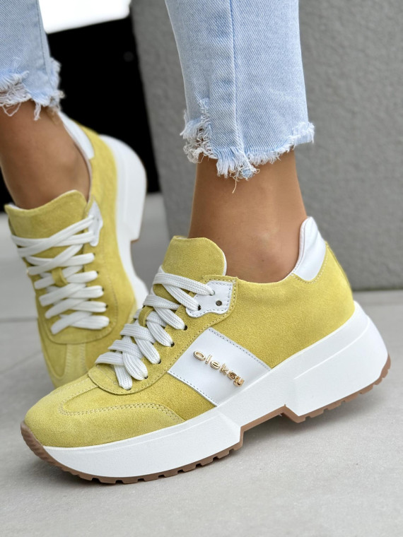 Sneakersy damskie OLEKSY ze skóry naturalnej Polskiej produkcji