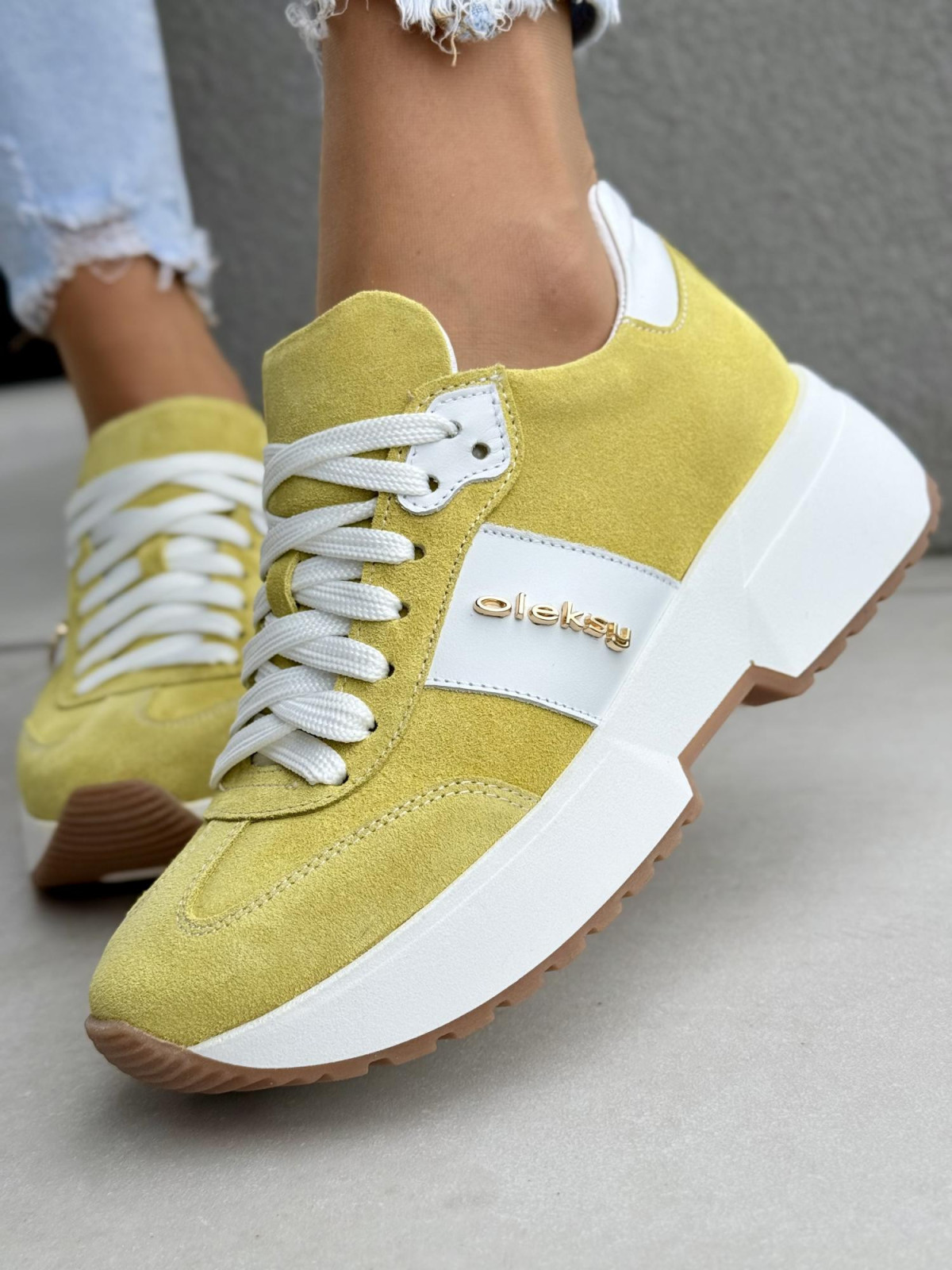 Sneakersy damskie OLEKSY ze skóry naturalnej Polskiej produkcji