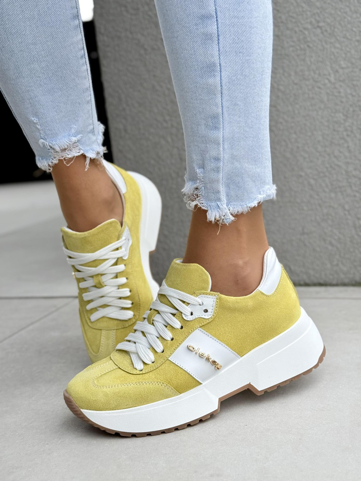 Sneakersy damskie OLEKSY ze skóry naturalnej Polskiej produkcji