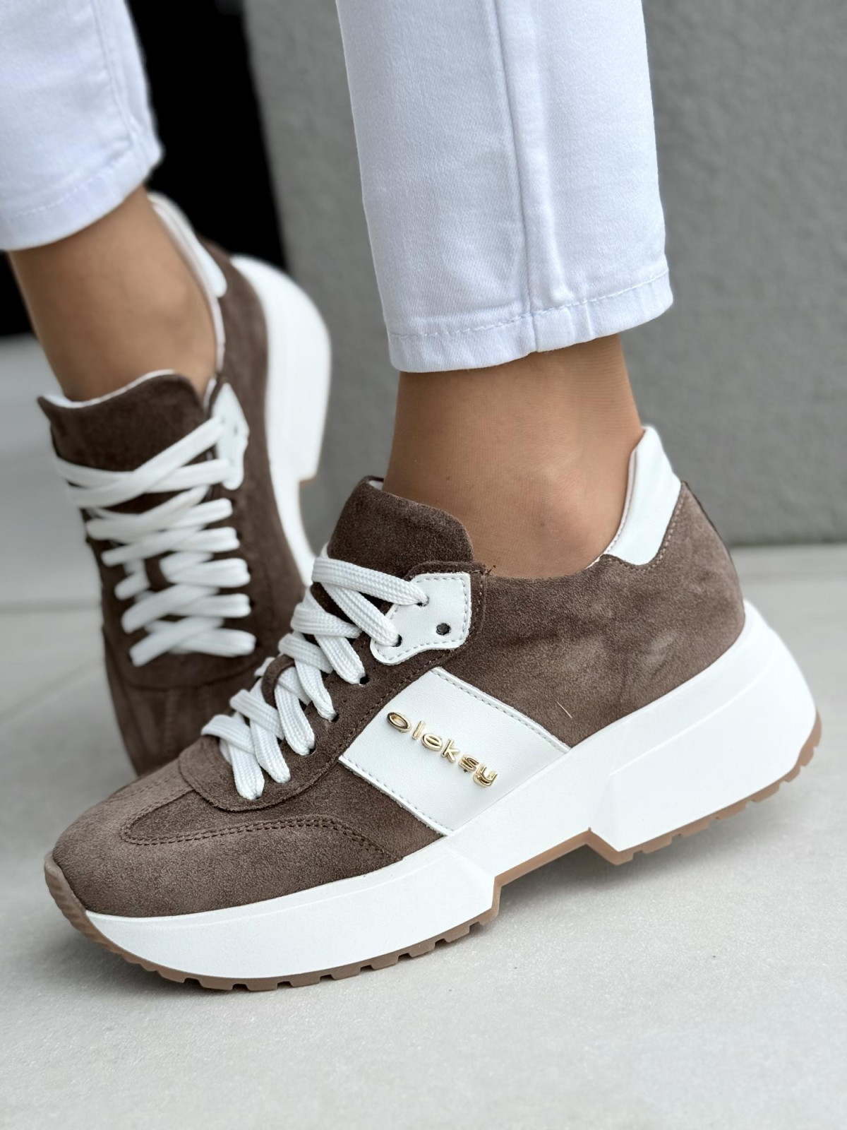 Sneakersy damskie OLEKSY ze skóry naturalnej Polskiej produkcji