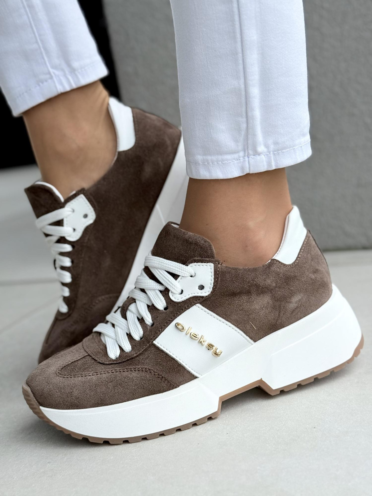 Sneakersy damskie OLEKSY ze skóry naturalnej Polskiej produkcji