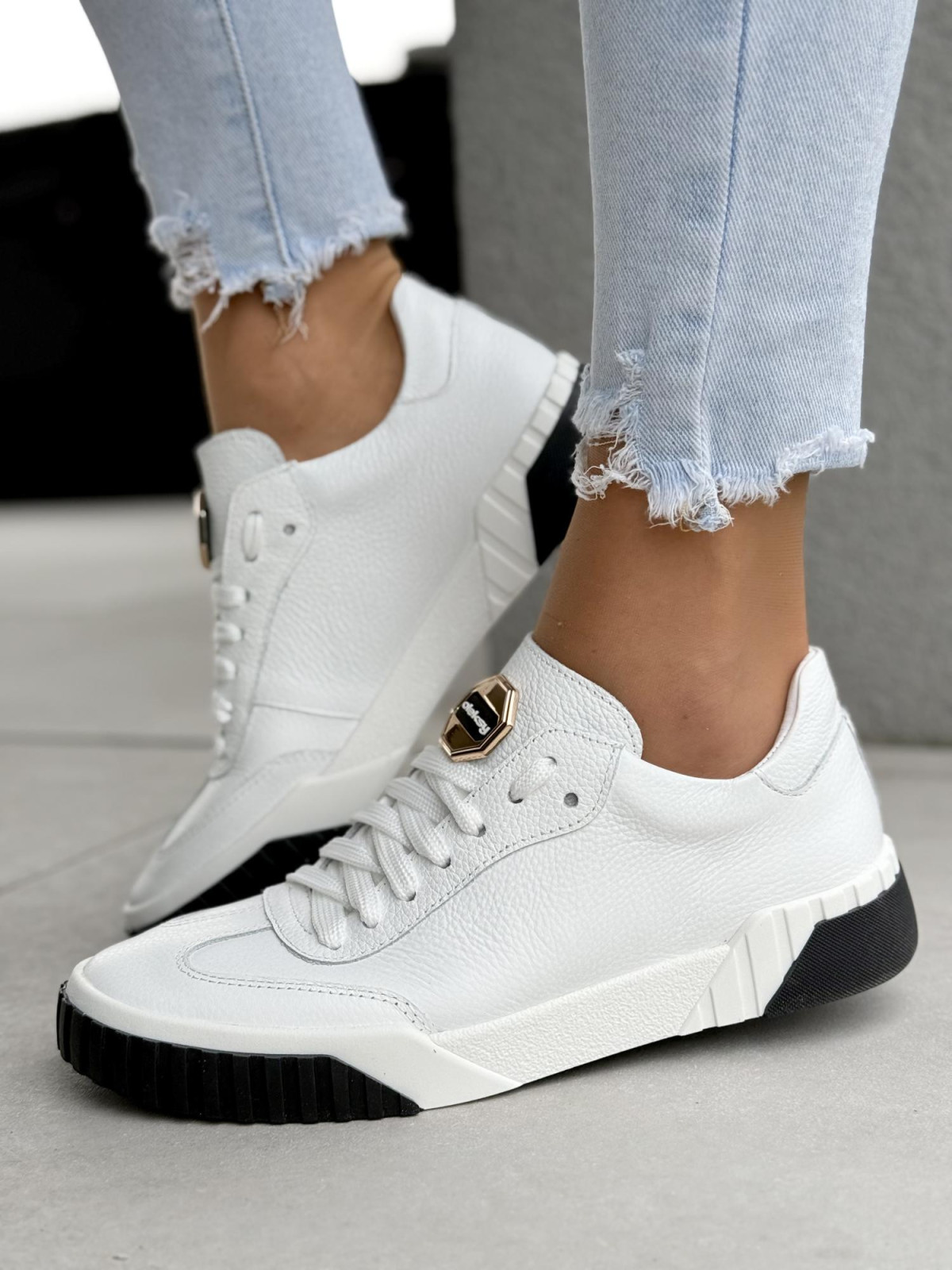 Sneakersy damskie OLEKSY ze skóry naturalnej Polskiej produkcji