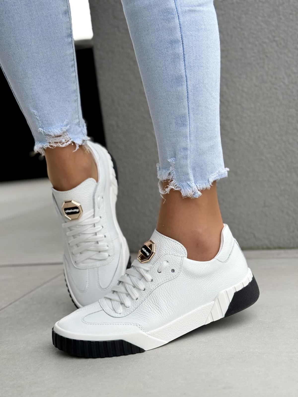 Sneakersy damskie OLEKSY ze skóry naturalnej Polskiej produkcji