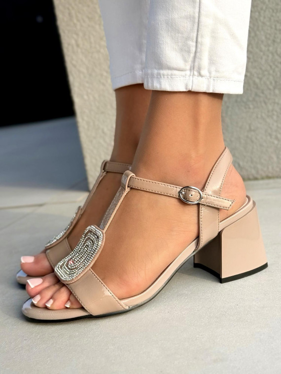 Sandałki damskie ze skóry naturalnej