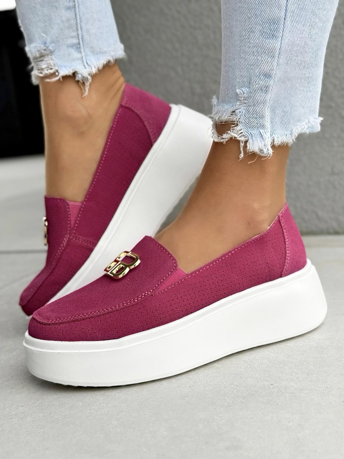 Mokasyny damskie ze skóry naturalnej