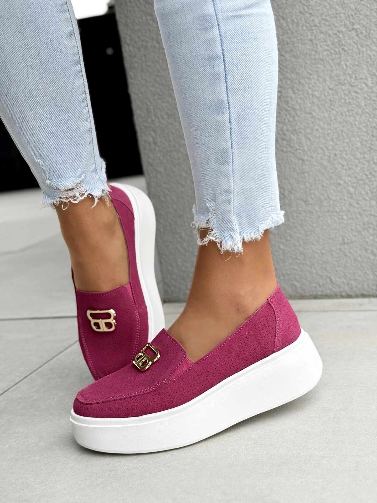 Mokasyny damskie ze skóry naturalnej