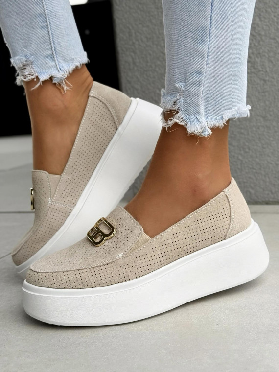 Mokasyny damskie ze skóry naturalnej