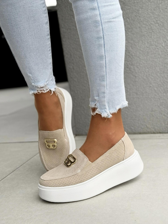 Mokasyny damskie ze skóry naturalnej