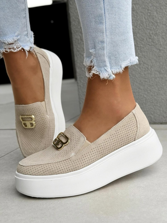 Mokasyny damskie ze skóry naturalnej