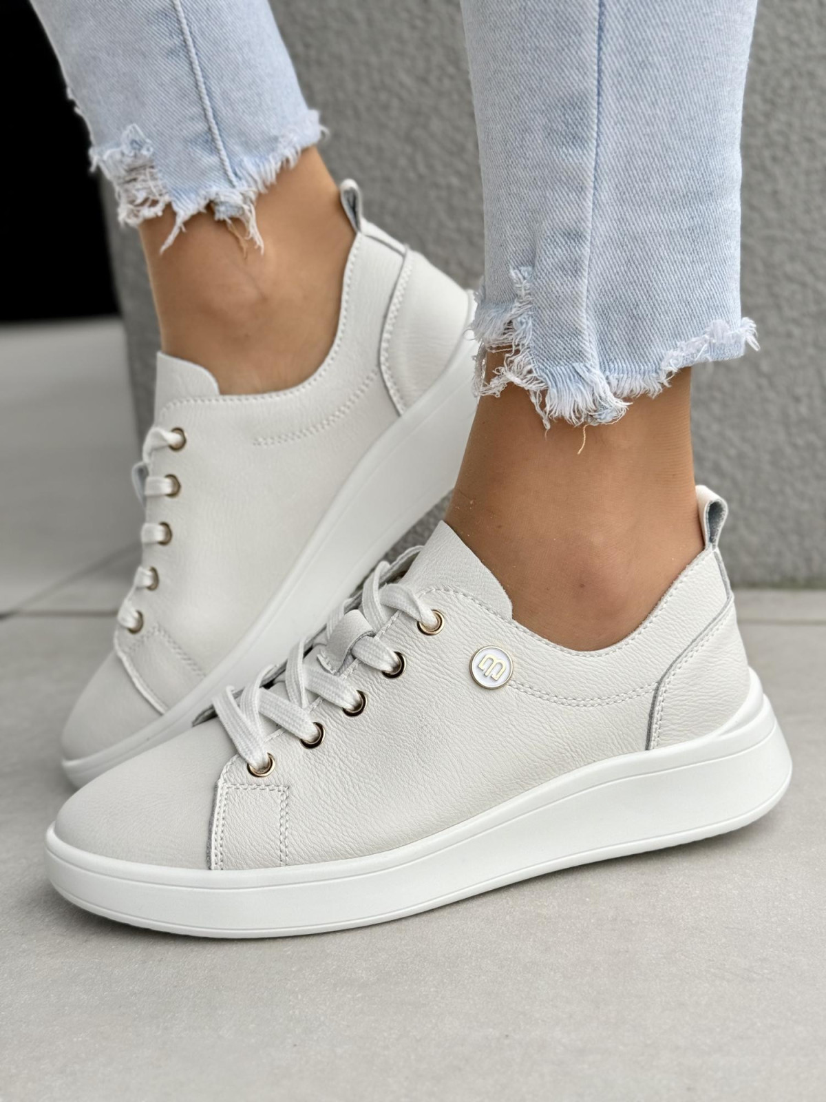 Sneakersy damskie ze skóry naturalnej