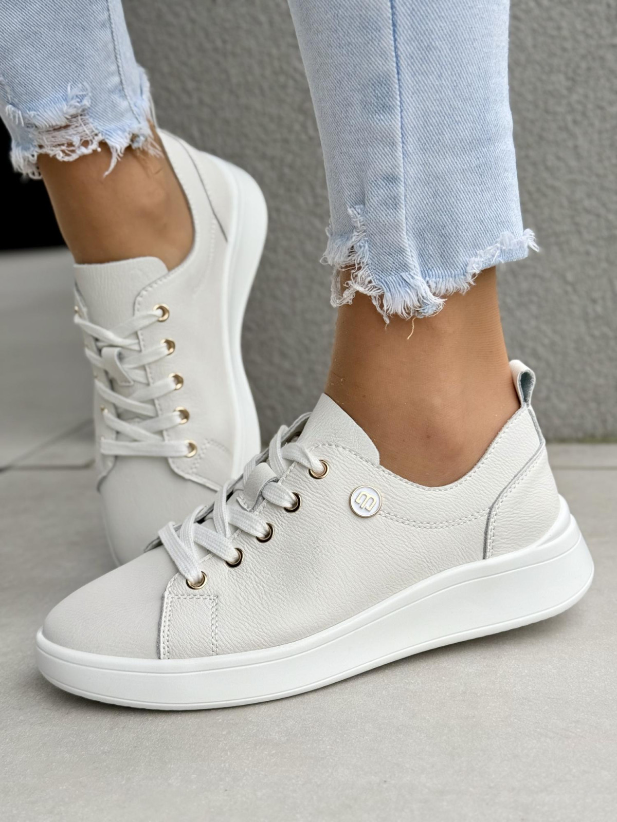 Sneakersy damskie ze skóry naturalnej