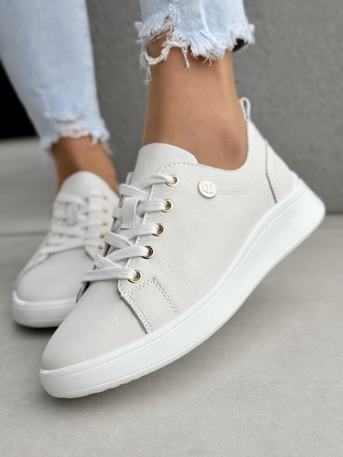 Sneakersy damskie ze skóry naturalnej