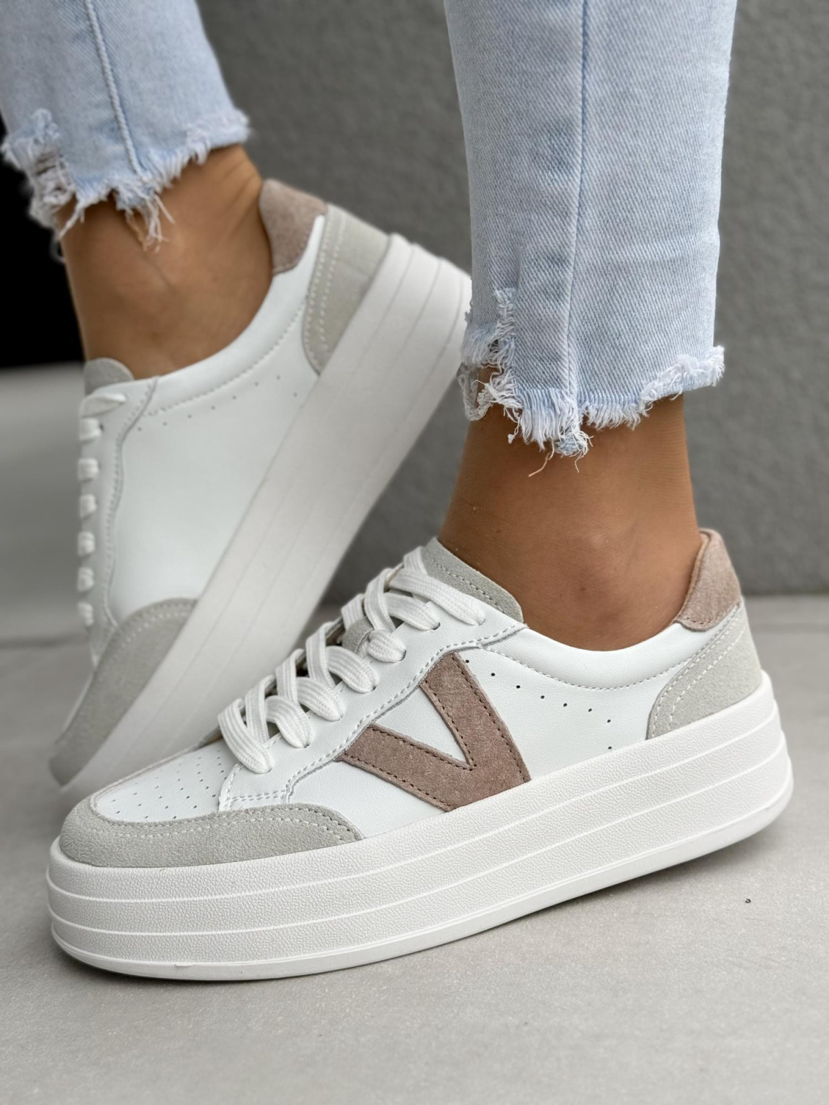 Sneakersy damskie ze skóry naturalnej