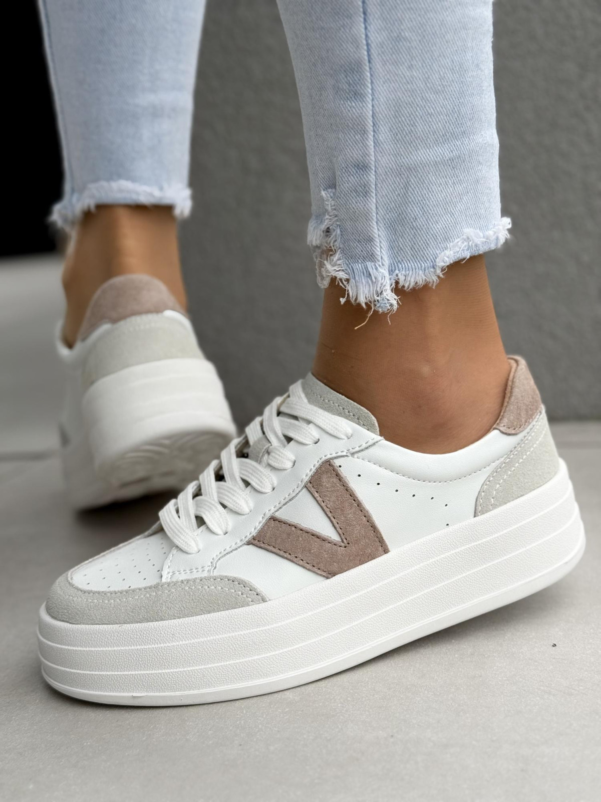 Sneakersy damskie ze skóry naturalnej